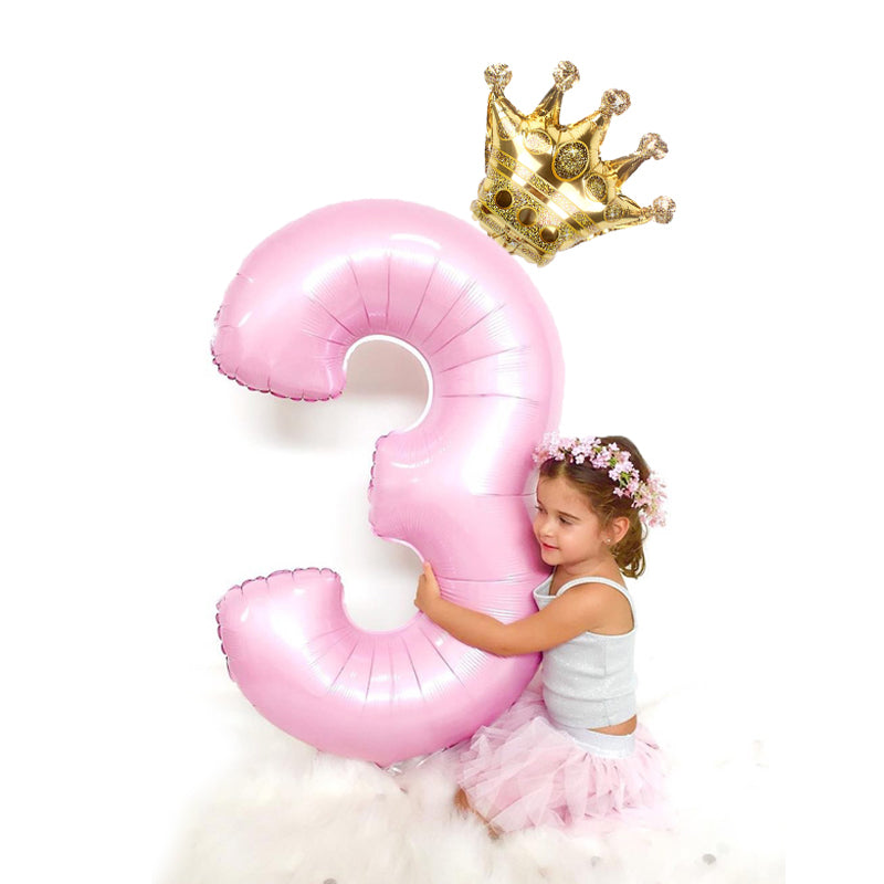 2pcs 32inch Digit Foil Balloons Number Air Balloon happy  Birthday Party Decorations Kids toy ball Ans Decoracao Coroa
