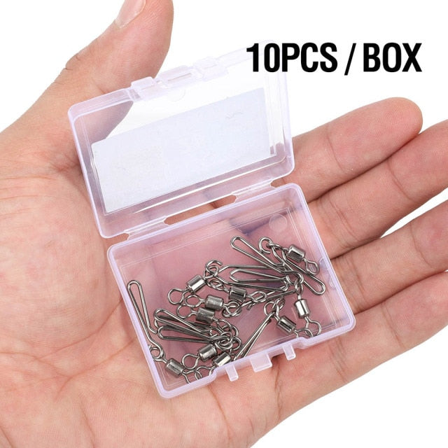 DONQL 10/20/50pcs Fishing Swivels Connector 2#-10# Interlock Pin Snap Rolling Swivel For Fishhook Lure Carp Fishing Accessories