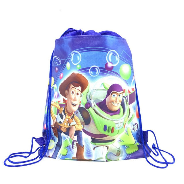 1pcs Disney Non-woven Fabrics Kid Favor Travel Pouch Storage Clothes Shoes Bags Cotton Drawstring Bags School Portable Backpack