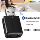 Electop USB Bluetooth 5.0 Transmitter Receiver 3 in 1 EDR Adapter Dongle 3.5mm AUX for TV PC Headphones Home Stereo Car Audio