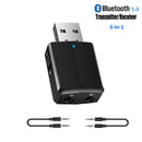 Electop USB Bluetooth 5.0 Transmitter Receiver 3 in 1 EDR Adapter Dongle 3.5mm AUX for TV PC Headphones Home Stereo Car Audio