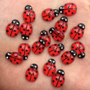 60pcs Resin Cute Colorful Beautiful Red Beetle Flat Back Rhinestone Appliques DIY Wedding Scrapbook Craft SF747