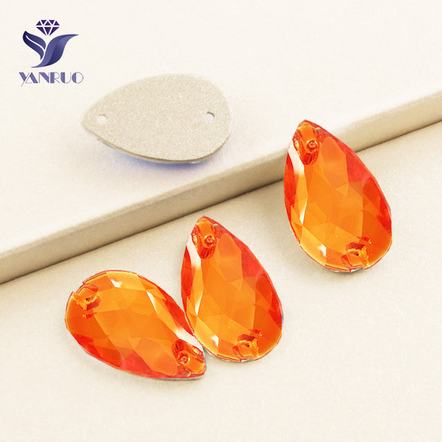 YANRUO 3230 Drop AAAAA Quality Sewing Crystal Flatback Rhinestones Sew On Stones Glass For Dresses Clothes Jewelry