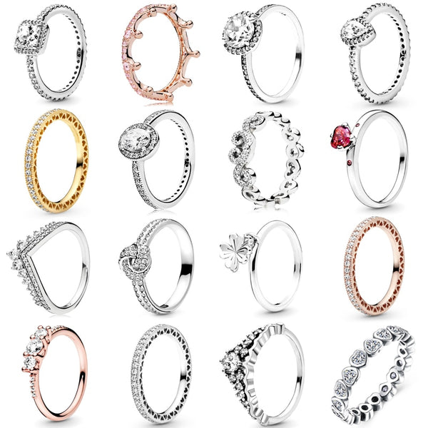 Octbyna Hot Sale Crown Finger Rings For Women Girls Sparkling Zircon Brand Rings Wedding Engagement Jewelry Gift Dropshipping