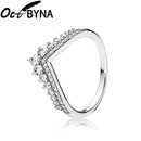 Octbyna Hot Sale Crown Finger Rings For Women Girls Sparkling Zircon Brand Rings Wedding Engagement Jewelry Gift Dropshipping