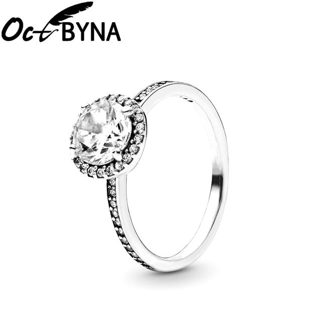Octbyna Hot Sale Crown Finger Rings For Women Girls Sparkling Zircon Brand Rings Wedding Engagement Jewelry Gift Dropshipping