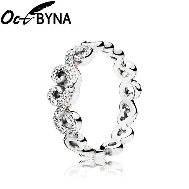 Octbyna Hot Sale Crown Finger Rings For Women Girls Sparkling Zircon Brand Rings Wedding Engagement Jewelry Gift Dropshipping
