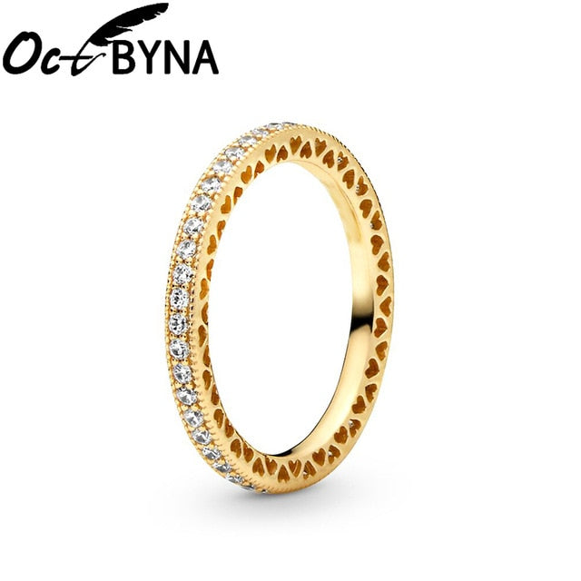 Octbyna Hot Sale Crown Finger Rings For Women Girls Sparkling Zircon Brand Rings Wedding Engagement Jewelry Gift Dropshipping