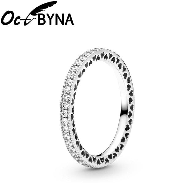Octbyna Hot Sale Crown Finger Rings For Women Girls Sparkling Zircon Brand Rings Wedding Engagement Jewelry Gift Dropshipping