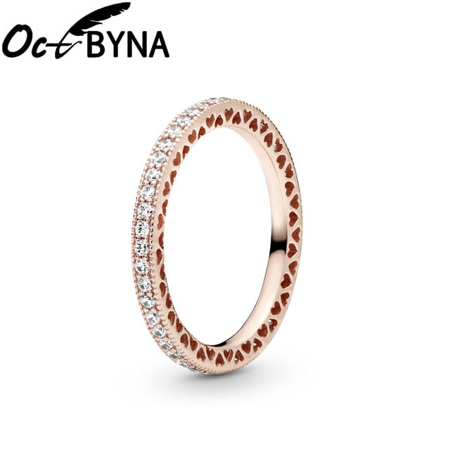 Octbyna Hot Sale Crown Finger Rings For Women Girls Sparkling Zircon Brand Rings Wedding Engagement Jewelry Gift Dropshipping