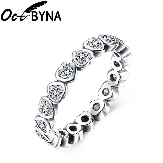 Octbyna Hot Sale Crown Finger Rings For Women Girls Sparkling Zircon Brand Rings Wedding Engagement Jewelry Gift Dropshipping
