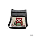 Miyahouse cute lady shoulder bag owl print messenger flap bag female mini canvas ladies bag double zipper ladies messenger bag