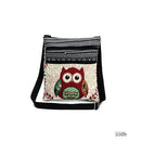 Miyahouse cute lady shoulder bag owl print messenger flap bag female mini canvas ladies bag double zipper ladies messenger bag