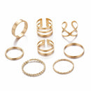 Minimalist Gold Sliver Rings Set For Women 2019 Punk Geometric Crystal Round Twist Knuckle Ring Female Fashion Finger Jewelry