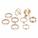 Minimalist Gold Sliver Rings Set For Women 2019 Punk Geometric Crystal Round Twist Knuckle Ring Female Fashion Finger Jewelry