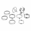 Minimalist Gold Sliver Rings Set For Women 2019 Punk Geometric Crystal Round Twist Knuckle Ring Female Fashion Finger Jewelry