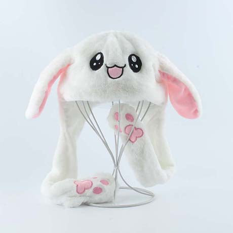 Rabbit Hat Moving Ears Cute Cartoon Toy Hat Kawaii Funny Hat Birthday Gift Bunny Plush Cap Winter Hat For Kids Adult Girlfriend