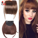 Leeons Short Synthetic Bangs Heat Resistant Hairpieces Hair Women Natural Short Fake Hair Bangs Hair Clips For Extensions Black