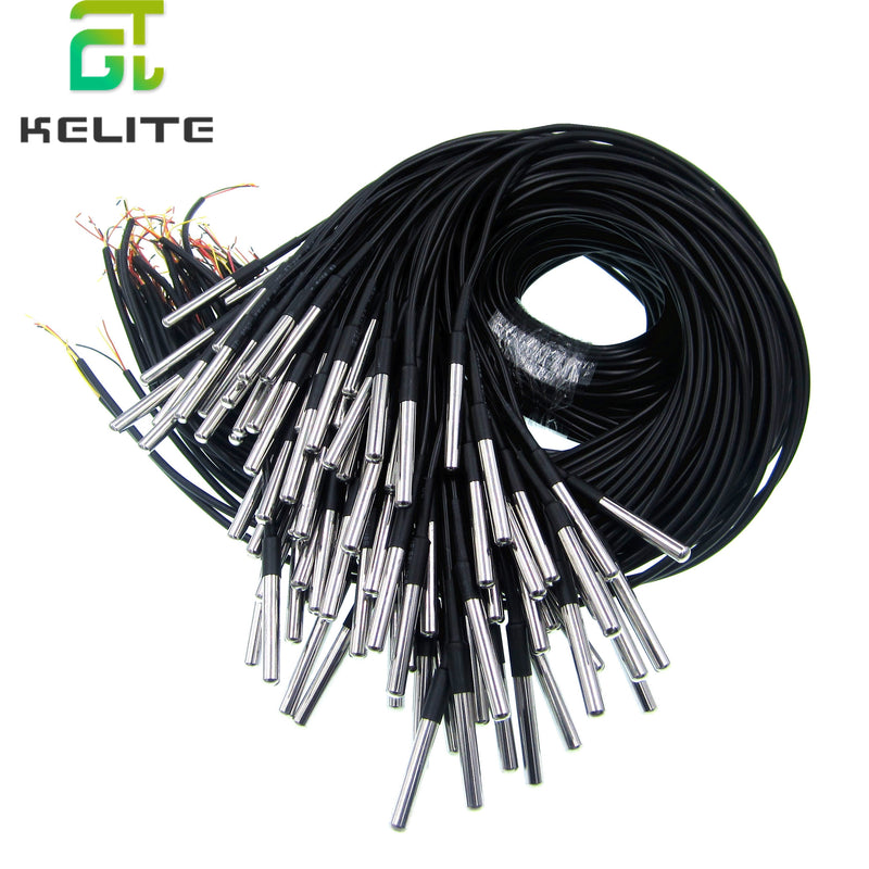 10PCS Waterproof 18B20 temperature probe temperature sensor Stainless steel package 1 meter/2meter/3meters wire (DS18B20)