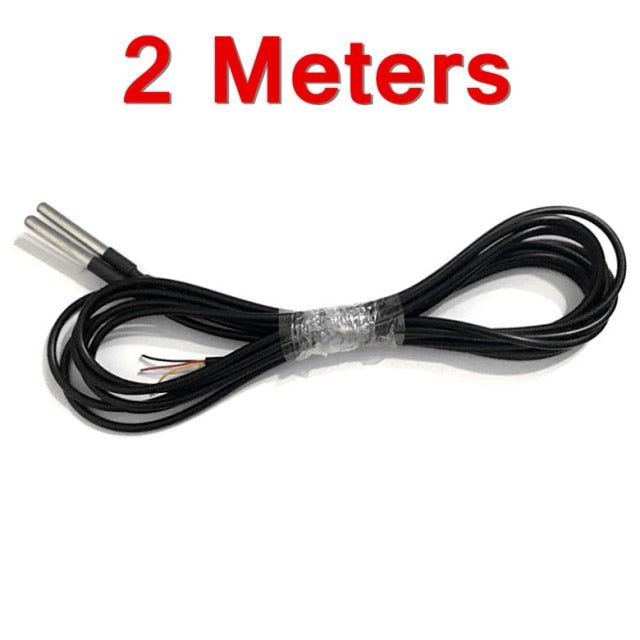10PCS Waterproof 18B20 temperature probe temperature sensor Stainless steel package 1 meter/2meter/3meters wire (DS18B20)