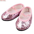 New Fashion Baby Sequins Doll Shoes 7cm Manual Shoes Lovely 43cm Dolls Baby New Born and 18 inches American Doll Free Shipping