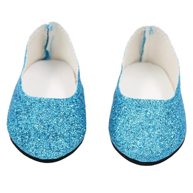 New Fashion Baby Sequins Doll Shoes 7cm Manual Shoes Lovely 43cm Dolls Baby New Born and 18 inches American Doll Free Shipping