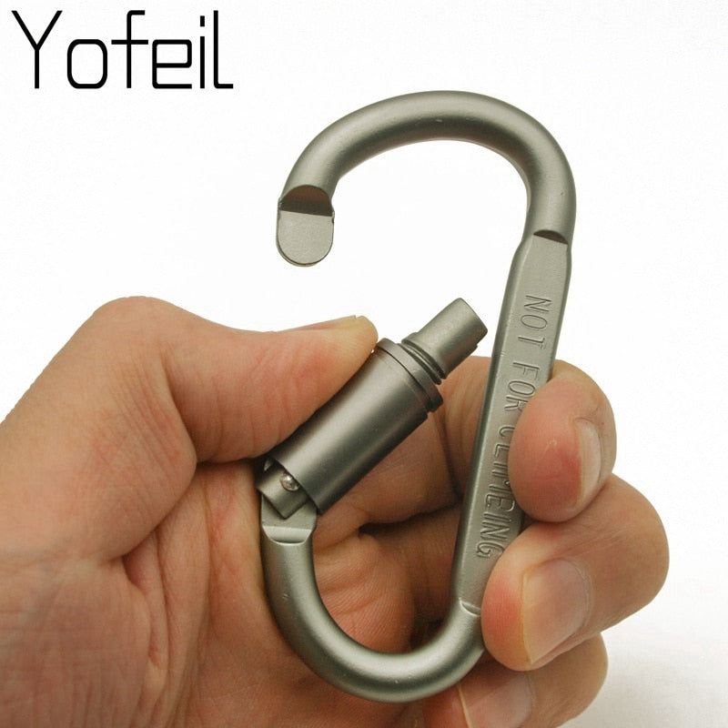 1Pc Outdoor Screw Lock Buckle D-Shaped Carabiner Hook Keyring Clip Camping Kits Sports Rope Buckle ISP Not for clambing