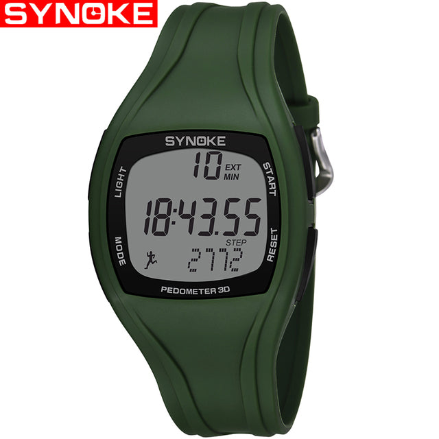 SYNOKE Mens Digital Watches Pedometer Calorie Fitness Sport Watch Men Waterproof Silicone Led Watch Wristwatches Mens Fashion