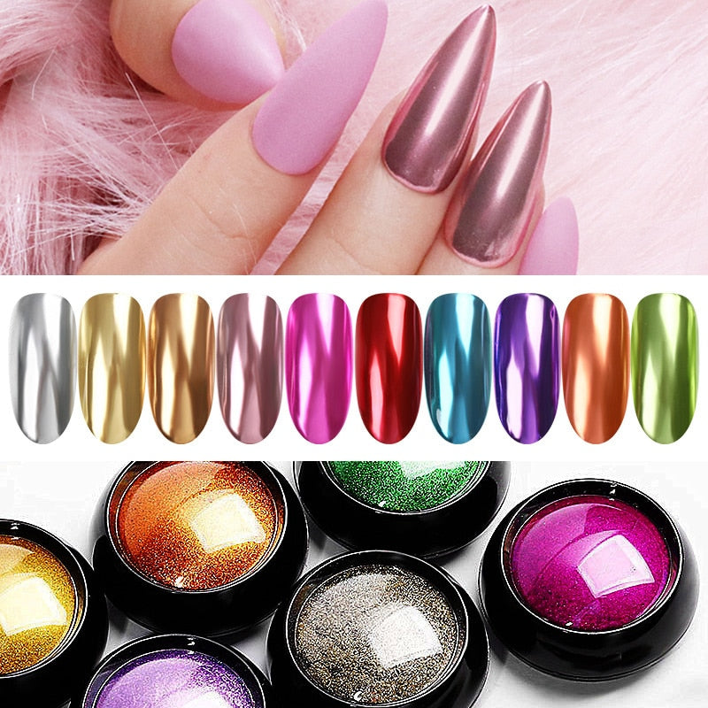 Nail Mirror Glitter Metallic Nail Dust Powder