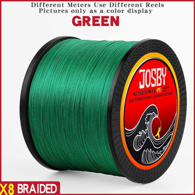 JOSBY Pesca Fly Fishing Line 8 Strand PE Carp Braided Wire Peche Sea Spinning Multifilamento Cord 12~120LB 1000M 500M 300M 150M