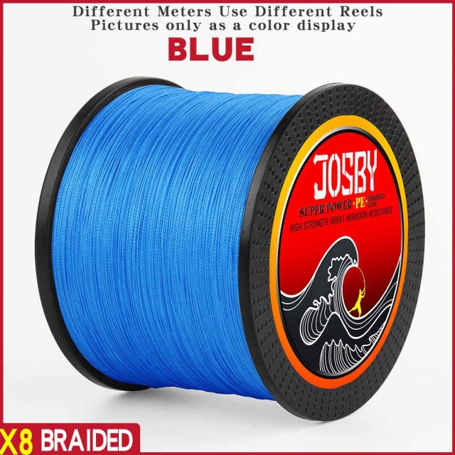 JOSBY Pesca Fly Fishing Line 8 Strand PE Carp Braided Wire Peche Sea Spinning Multifilamento Cord 12~120LB 1000M 500M 300M 150M