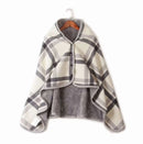 Wearable Plaid Fleece Blanket Polyester Blanket With Button Winte Warm Throws on Sofa Bed Travel Thicken Bedroom Plaids Throw Blanket