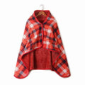 Wearable Plaid Fleece Blanket Polyester Blanket With Button Winte Warm Throws on Sofa Bed Travel Thicken Bedroom Plaids Throw Blanket