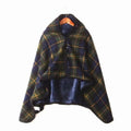 Wearable Plaid Fleece Blanket Polyester Blanket With Button Winte Warm Throws on Sofa Bed Travel Thicken Bedroom Plaids Throw Blanket