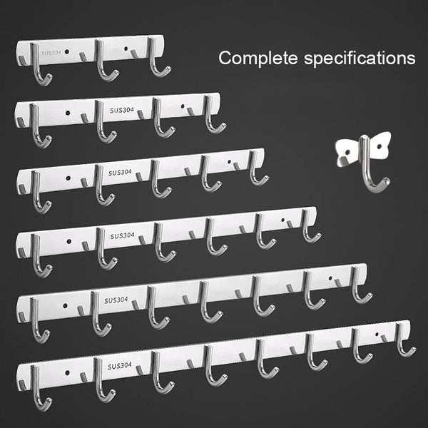 304 Stainless Steel Hook Punch-free Hooks Bathroom Towel Hook Strong Seamless Kitchen Hooks Metal Storage Rack Organizer