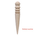 Multi-Size Wood Slicker Leather Solid Wood Round Burnishing Edge for Polished Edge Leather Craft Working Tool