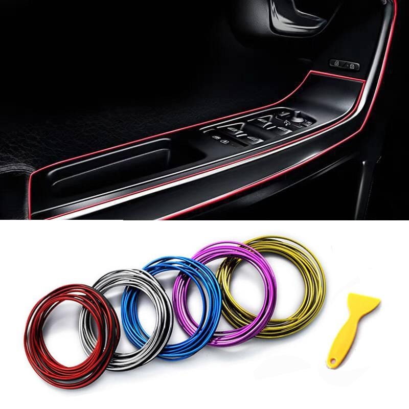 3/5M Car Seal Styling Interior Stickers Decoration Strip Mouldings Car Door Dashboard Air Outlet Steering Strips For Auto