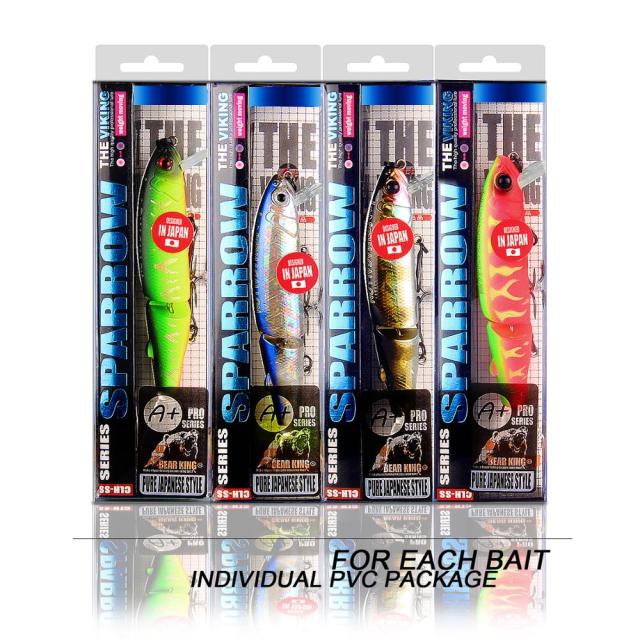 BEARKING Best price 4pcs each set assorted colors, minnow crank  magnet system hot model crank bait