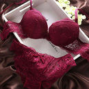 Push Up Bra Lace Bra And Panty Set Women’s Embroidery Deep V Lingerie & Knickers