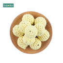 Bopoobo 20mm 10pcs Wooden Crochet Beads Chewable Beads DIY Wooden Teething Knitting Beads Jewelry Crib Sensory Toy Baby Teether