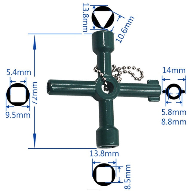 Multifunction 4 Ways Universal Triangle Wrench Key Plumber Keys Triangle For Gas Electric Meter Cabinets Bleed Radiators DBIRD