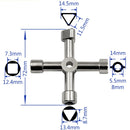 Multifunction 4 Ways Universal Triangle Wrench Key Plumber Keys Triangle For Gas Electric Meter Cabinets Bleed Radiators DBIRD