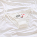 Lolita Pink Printing Strawberry Pattern Women's Underwear Cotton Lacing Up Sexy Panties Students Sweet Briefs Lingerie Cosplay