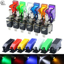 Auto Car Boat Truck Illuminated Led Toggle Switch With Safety Aircraft Flip Up Cover Guard Red Blue Green Yellow White 12V20A