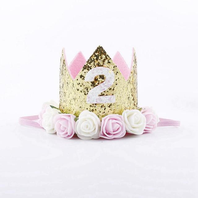 Taoup 1pc One First Birthday Party Hats 1st 2nd 3rd Crown Birthday Hats Number One Party Decors Kids Accessories Newborn Child