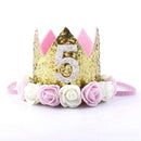 Taoup 1pc One First Birthday Party Hats 1st 2nd 3rd Crown Birthday Hats Number One Party Decors Kids Accessories Newborn Child