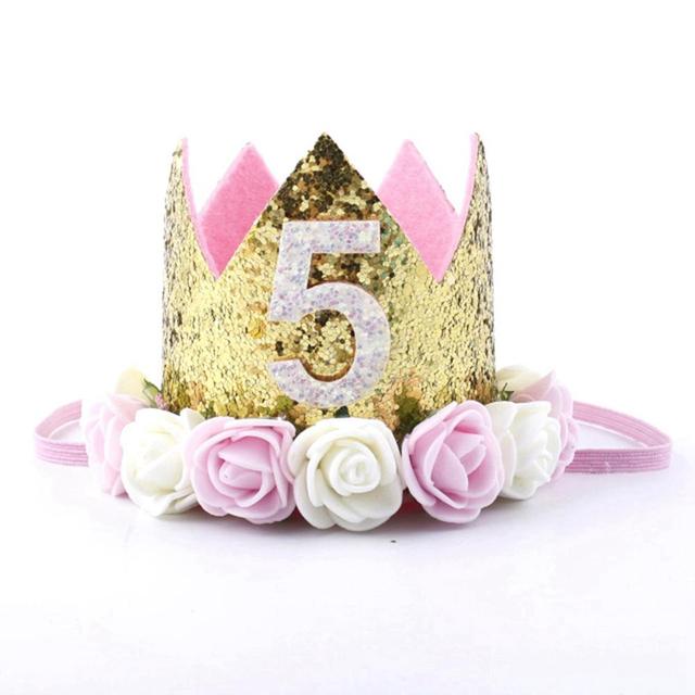Taoup 1pc One First Birthday Party Hats 1st 2nd 3rd Crown Birthday Hats Number One Party Decors Kids Accessories Newborn Child