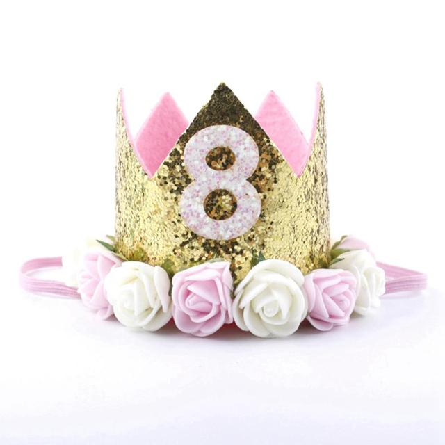 Taoup 1pc One First Birthday Party Hats 1st 2nd 3rd Crown Birthday Hats Number One Party Decors Kids Accessories Newborn Child