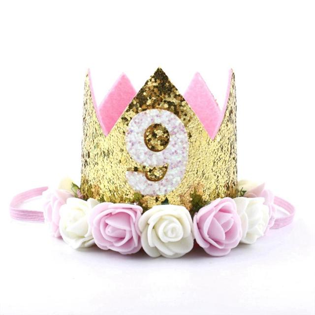 Taoup 1pc One First Birthday Party Hats 1st 2nd 3rd Crown Birthday Hats Number One Party Decors Kids Accessories Newborn Child