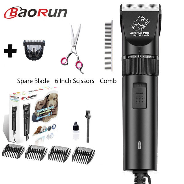 Baorun S1 High Power Dog Hair Cutter Professional Electric Pet Cat Clipper Grooming Trimmer Pets Haircut Shaver Mower For Animal